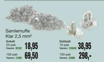 Samlemuffe Klar 2,5 mm2