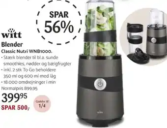 Kop & Kande Witt Blender WNB1000 tilbud
