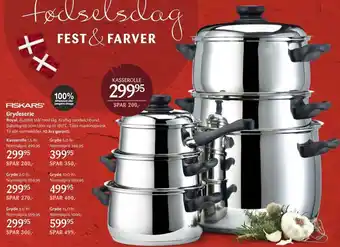 Kop & Kande Fiskars Grydeserie Kasserolle tilbud