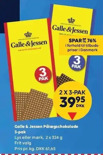 BorderShop Galle & jessen pålægschokolade 3-pak tilbud