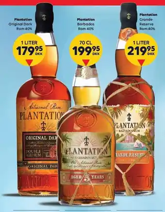 BorderShop Plantation original dark rom, barbados rom el. grande reserve rom tilbud