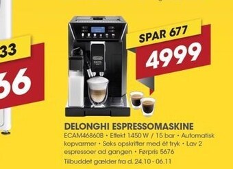 Punkt1 Delonghi espressomaskine tilbud