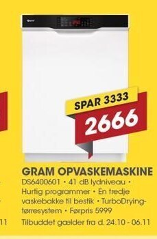 Punkt1 Gram opvaskemaskine tilbud