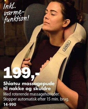 Biltema Shiatsu massagepude til nakke og skuldre tilbud