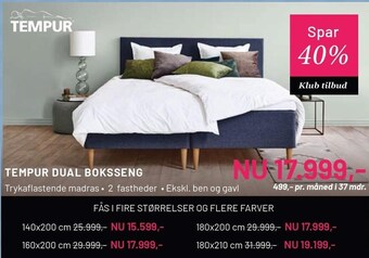Drømmeland Tempur dual boksseng tilbud