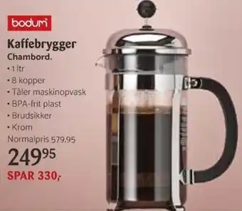 Bodum Kaffebrygger Chambord 1Ltr