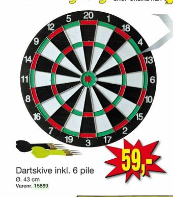 Harald Nyborg Dartskive inkl. 6 pile tilbud