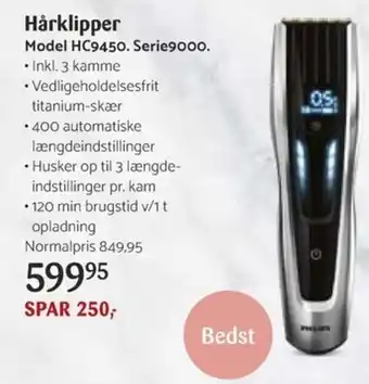 Kop & Kande Hårklipper HC9450 tilbud
