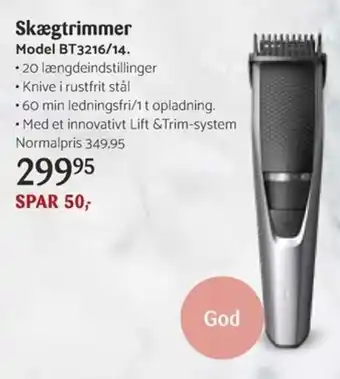 Kop & Kande Philips Skægtrimmer BT3216/14 tilbud