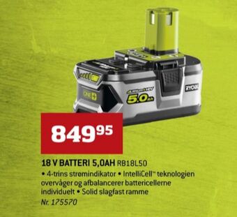 Bygma Ryobi batteri tilbud