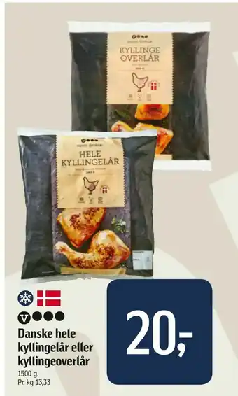 Føtex Danske hele kyllingelår eller kyllingeoverlår tilbud
