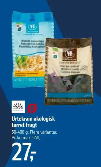 Føtex Urtekram økologisk tørret frugt tilbud