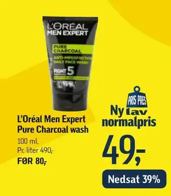 Føtex L'Oréal Men Expert Pure Charcoal wash tilbud