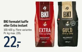 Føtex BKI formalet kaffe eller Extra instant tilbud