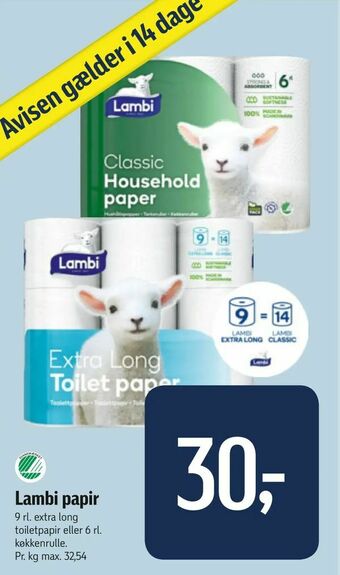 Føtex Lambi papir tilbud
