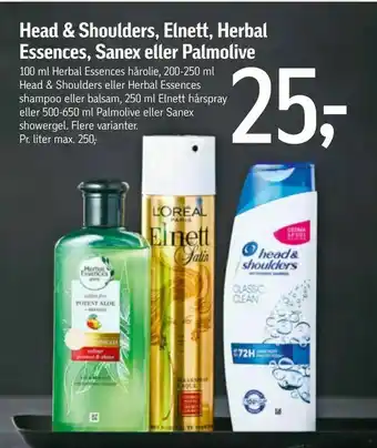 Head & Shoulders, Elnett, Herbal Essences, Sanex eller Palmolive