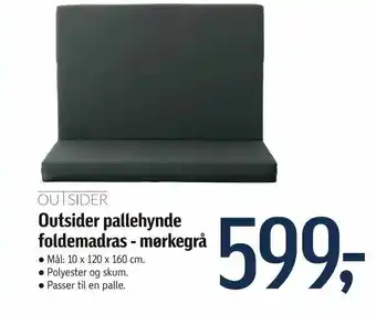 Outsider pallehynde foldemadras - mørkegrå