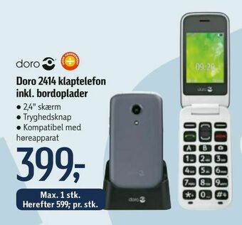 Føtex Doro 2414 klaptelefon inkl. bordoplader tilbud