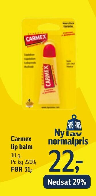 Føtex Carmex lip balm tilbud