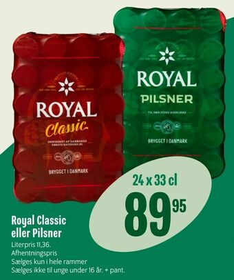 Min Købmand Royal Classic eller Pilsner tilbud