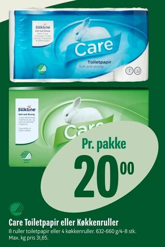 Min Købmand Care Toiletpapir eller Køkkenruller tilbud