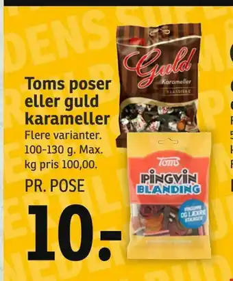SPAR Toms poser eller guld karameller tilbud
