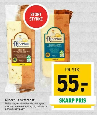 SPAR Riberhus skæreost tilbud