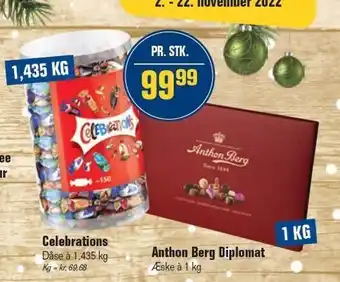 Otto Duborg Celebrations el. anthon berg diplomat tilbud