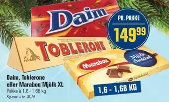 Otto Duborg Daim, toblerone el. marabou mjölk xl tilbud