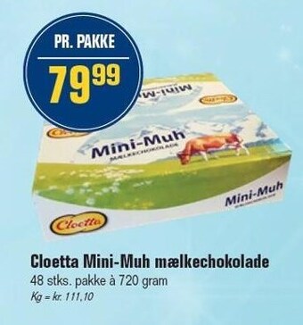 Otto Duborg Cloetta mini-muh mælkechokolade tilbud