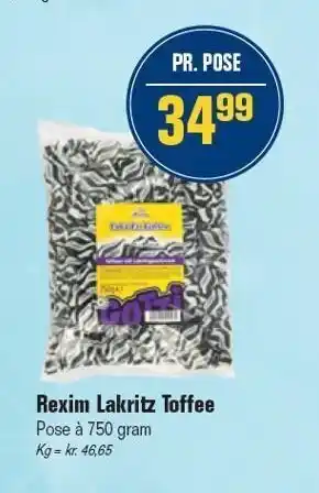 Otto Duborg Rexim lakritz toffee tilbud