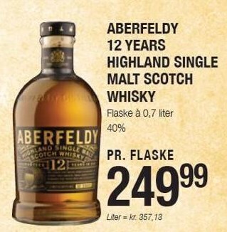 Otto Duborg Aberfeldy 12 years highland single malt scotch whisky tilbud