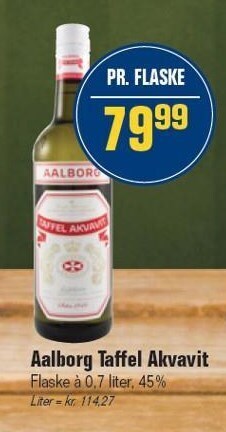Otto Duborg Aalborg taffel akvavit tilbud