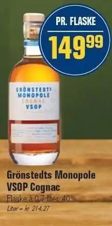Otto Duborg Grönstedts monopole vsop cognac tilbud