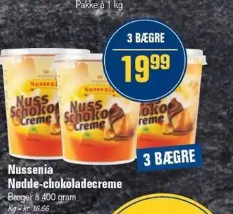Otto Duborg Nussenia nødde-chokoladecreme 3 bægre tilbud