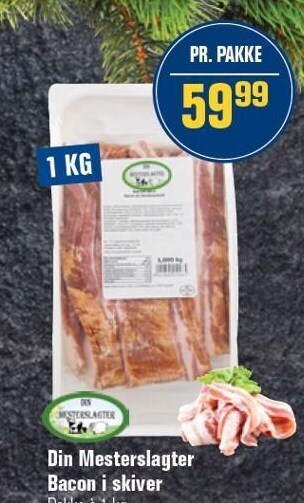 Din mesterslagter bacon i skiver