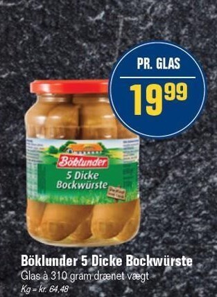 Otto Duborg Böklunder 5 dicke bockwürste tilbud