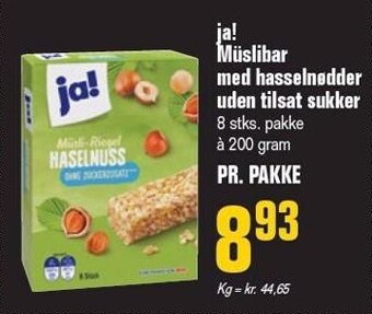Poetzsch Padborg Ja! müslibar med hasselnødder - uden tilsat sukker tilbud