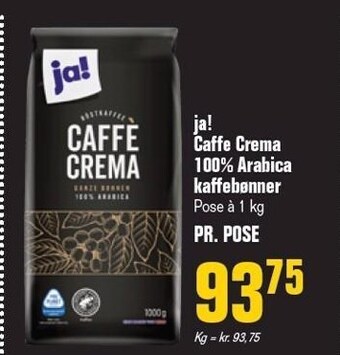 Poetzsch Padborg Ja! caffe crema 100% arabica kaffebønner tilbud