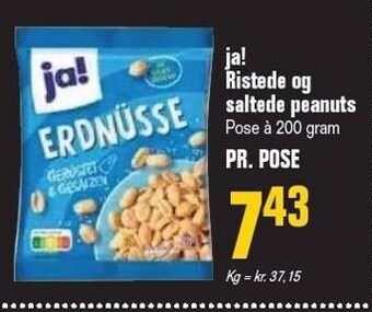 Poetzsch Padborg Ja! ristede og saltede peanuts tilbud