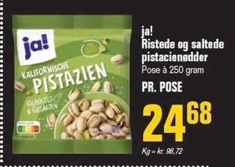 Poetzsch Padborg Ja! ristede og saltede pistacienødder tilbud
