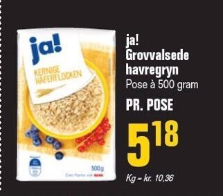Otto Duborg Ja! grovvalsede havregryn tilbud