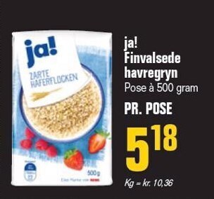 Otto Duborg Ja! finvalsede havregryn tilbud