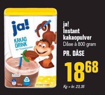 Otto Duborg Ja! instant kakaopulver tilbud
