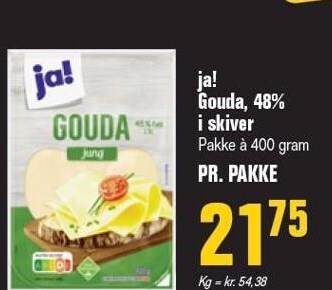Otto Duborg Ja! gouda, 48% i skiver tilbud