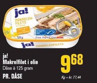 Otto Duborg Ja! makrelfilet i olie tilbud