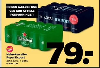 Netto Heineken eller Royal Export tilbud