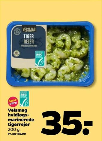 Netto Velsmag hvidløgs marinerede tigerrejer tilbud