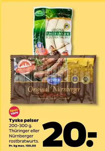 Netto Tyske pølser tilbud