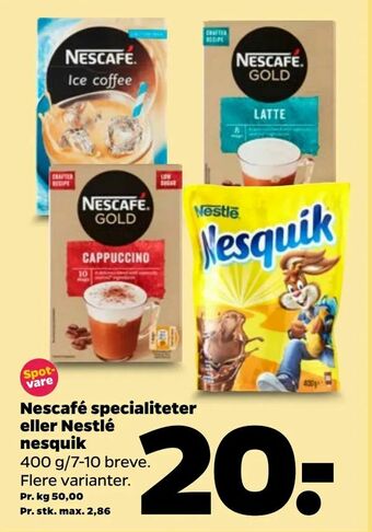 Nescafé specialiteter eller Nestlé nesquik